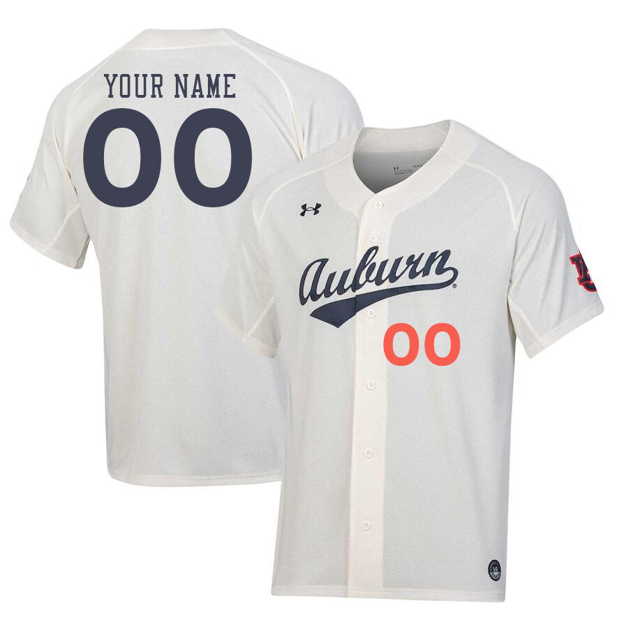 Custom Auburn Tigers Name And Number College Baseball Jerseys Stitched-White